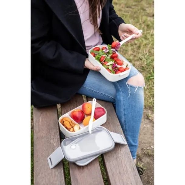  Lunch boxes 2 pcs, 2x700 ml, cutlery Bijela