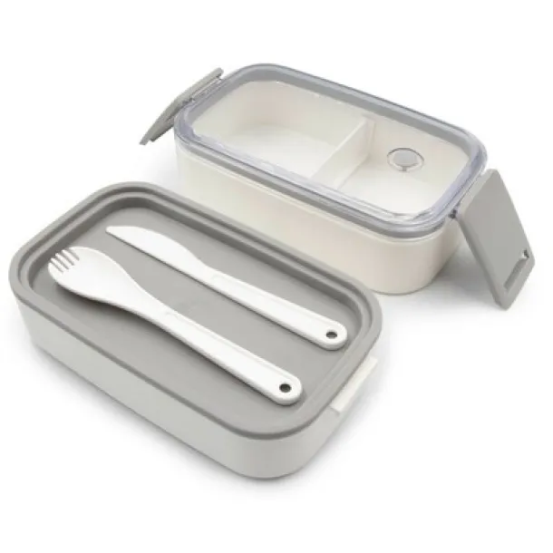  Lunch boxes 2 pcs, 2x700 ml, cutlery white