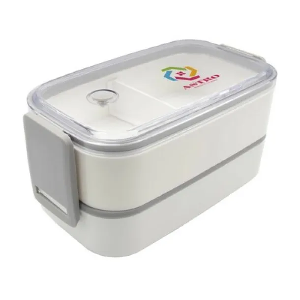  Lunch boxes 2 pcs, 2x700 ml, cutlery white