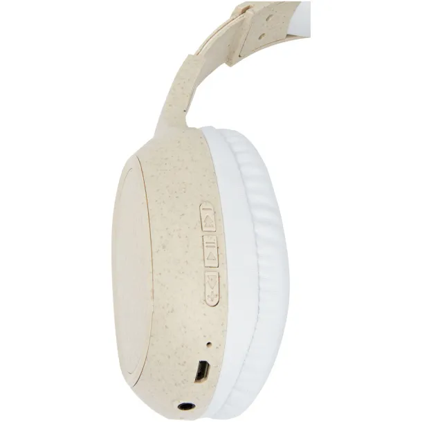 Riff wheat straw Bluetooth® headphones with microphone - Avenue Beige