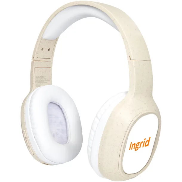 Riff wheat straw Bluetooth® headphones with microphone - Avenue Beige