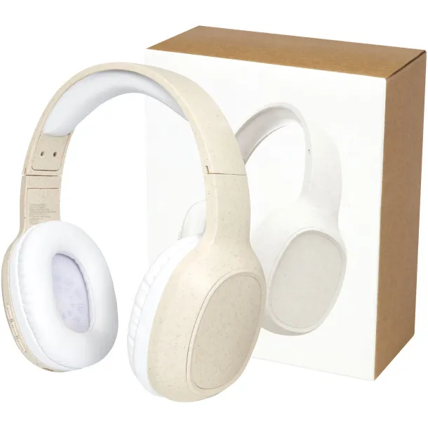 Riff wheat straw Bluetooth® headphones with microphone - Avenue Beige