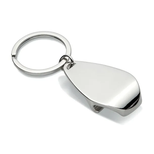 HANDY Bottle opener key ring shiny silver