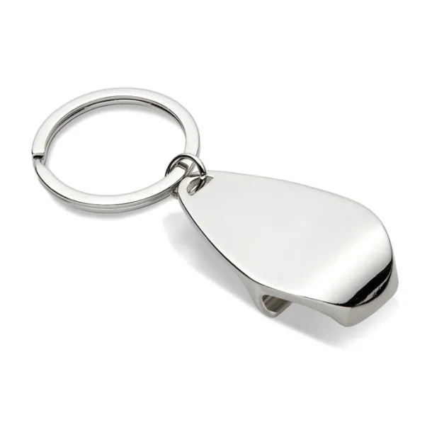 HANDY Bottle opener key ring shiny silver