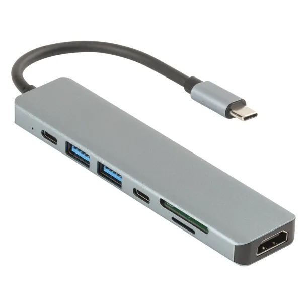 VOLT 7IN1  7 ports USB Hub Dark gray