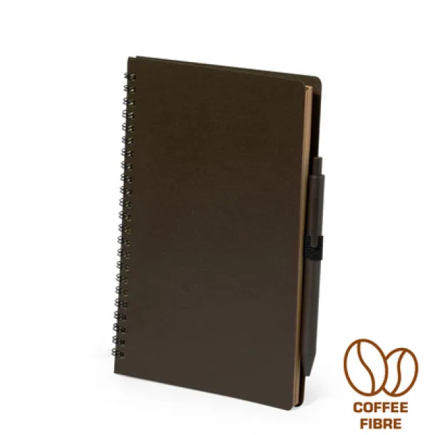  Coffee fibre notebook A5 with ball pen brown