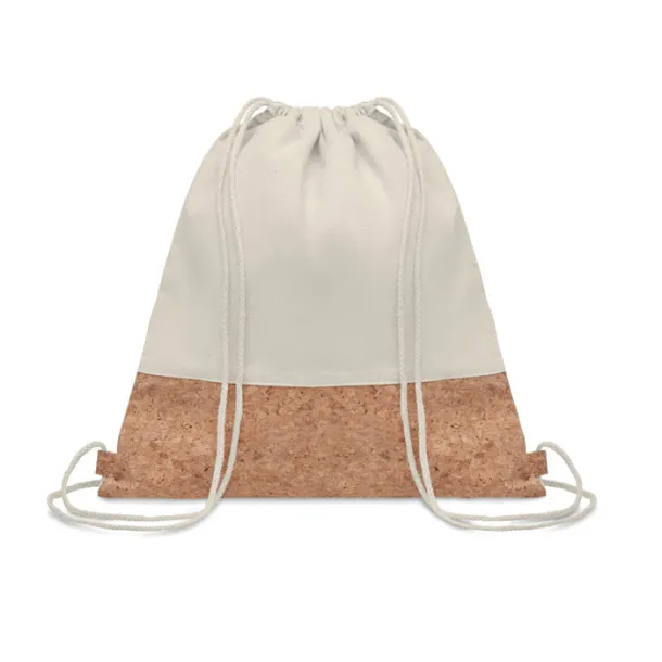 ILLA Drawstring bag cork details Beige