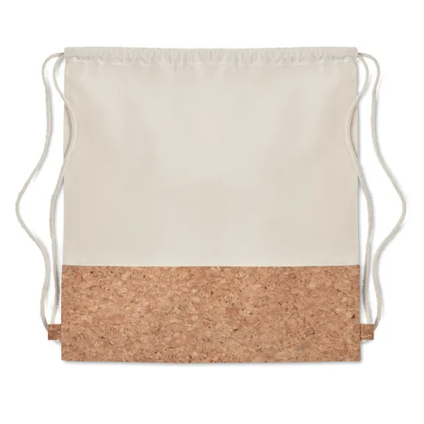 ILLA Drawstring bag cork details Beige