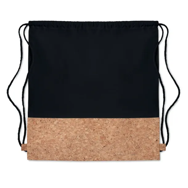 ILLA Drawstring bag cork details Black