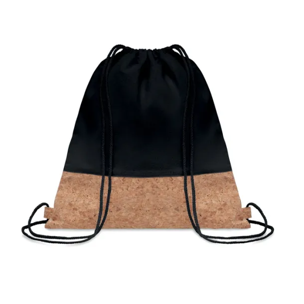 ILLA Drawstring bag cork details Black