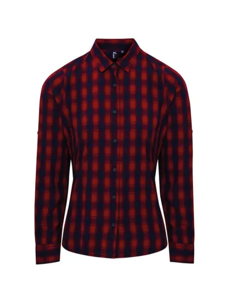  'MULLIGAN' CHECK - WOMEN'S LONG SLEEVE COTTON SHIRT - Premier Red Navy