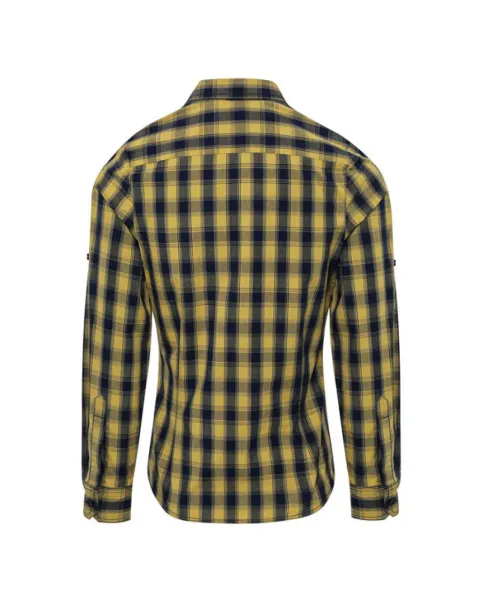  'MULLIGAN' CHECK - WOMEN'S LONG SLEEVE COTTON SHIRT - Premier Camel Navy