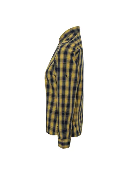  'MULLIGAN' CHECK - WOMEN'S LONG SLEEVE COTTON SHIRT - Premier Camel Navy