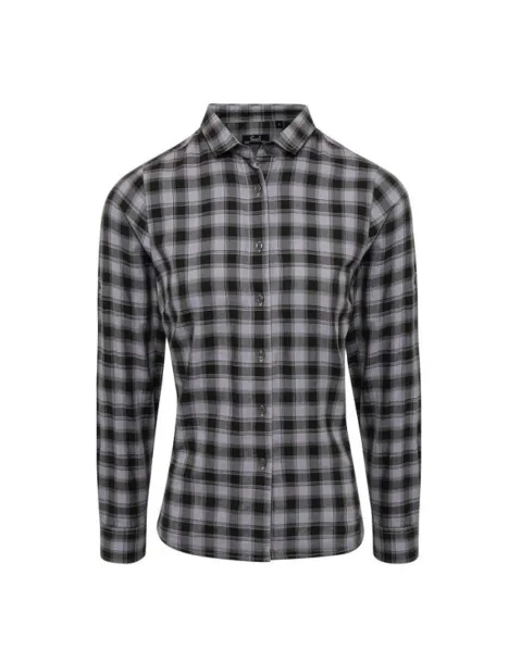  'MULLIGAN' CHECK - WOMEN'S LONG SLEEVE COTTON SHIRT - Premier Steel Black