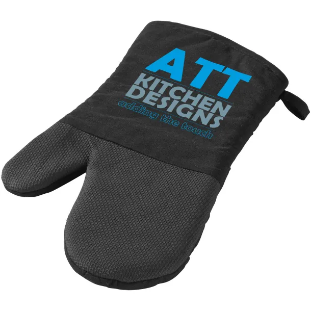 Maya oven gloves with silicone grip - Bullet Solid black Solid black