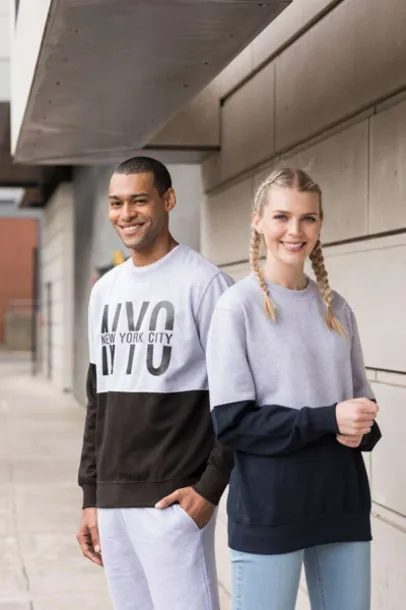  Dvobojna block majica - Just Hoods Heather Grey Crna