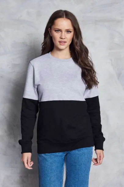  Dvobojna block majica - Just Hoods Heather Grey Crna