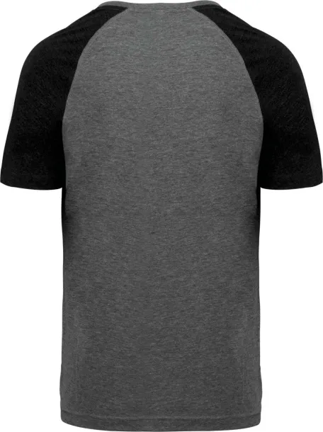  ADULT TRIBLEND TWO-TONE SPORTS SHORT-SLEEVED T-SHIRT - Proact Siva Black