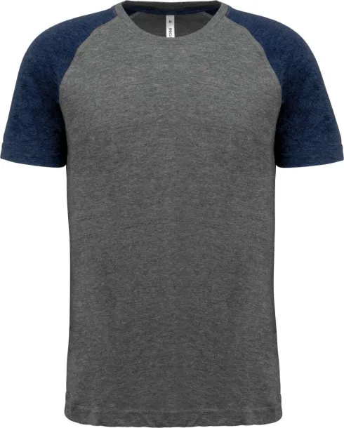  ADULT TRIBLEND TWO-TONE SPORTS SHORT-SLEEVED T-SHIRT - Proact Grey Heather Blue Dusk