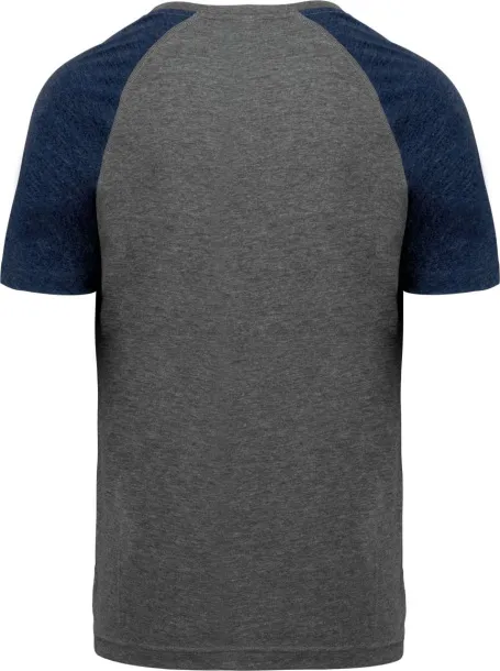  ADULT TRIBLEND TWO-TONE SPORTS SHORT-SLEEVED T-SHIRT - Proact Grey Heather Blue Dusk