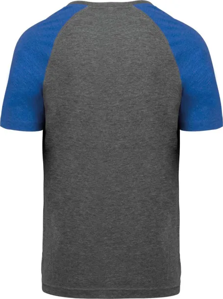  ADULT TRIBLEND TWO-TONE SPORTS SHORT-SLEEVED T-SHIRT - Proact Grey Heather Sporty Royal Blue