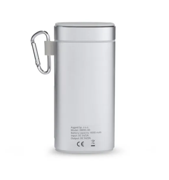 SOUND Wireless speaker with power bank  4000 mAh srebrny