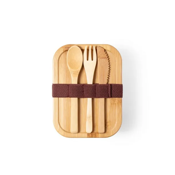  Glass lunch box 700 ml, bamboo lid and cutlery neutral