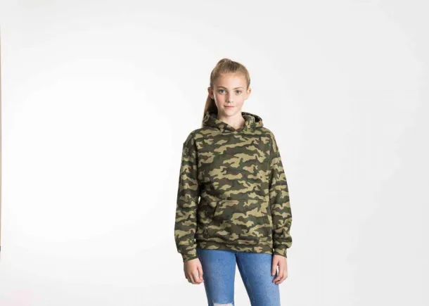  Dječji kamuflažni hoodie, 280 g/m2 - Just Hoods Crna