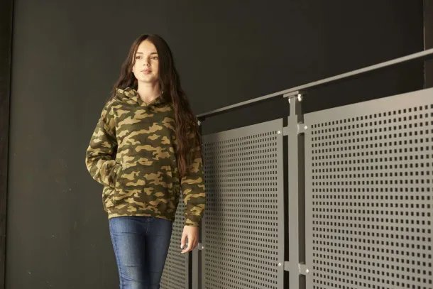  Dječji kamuflažni hoodie, 280 g/m2 - Just Hoods Crna