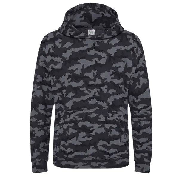  Dječji kamuflažni hoodie, 280 g/m2 - Just Hoods Crna