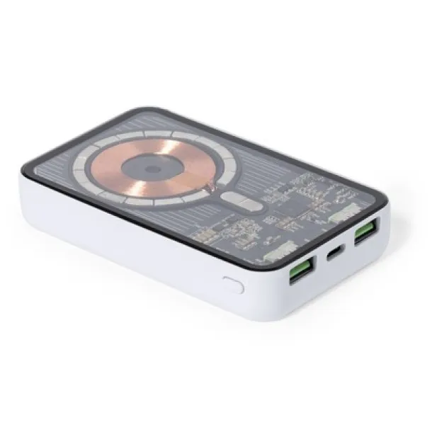 Magnetic wireless power bank 5000 mAh, wireless charger 15W Bijela