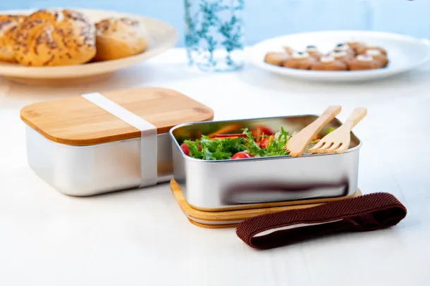 Ferroca stainless steel lunch box Silver