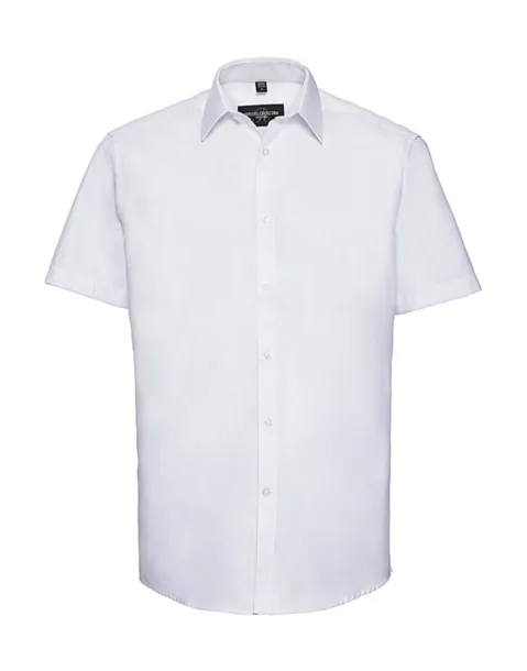  Men's Herringbone Shirt - Russell Collection Bijela