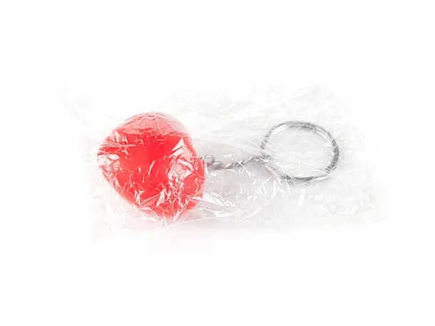 HEART MINI key holder with antistress PU foam ball Red