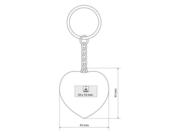 HEART MINI key holder with antistress PU foam ball Red