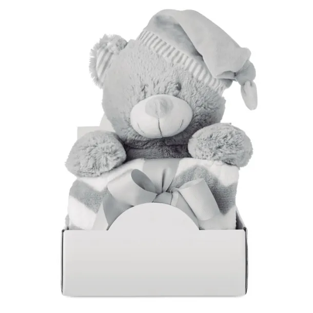 OSSET Large teddy bear with blanket Grey