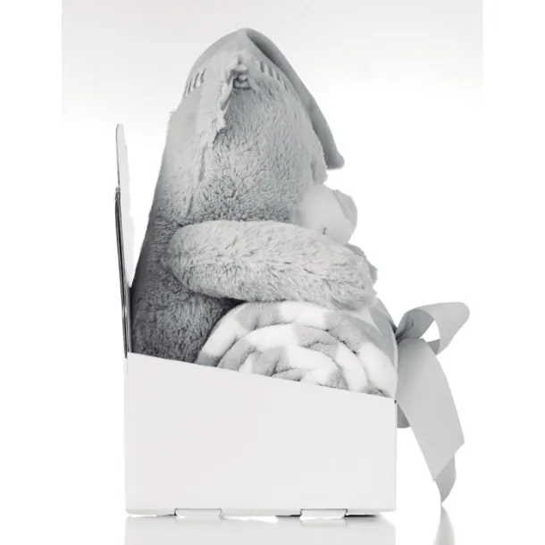 OSSET Large teddy bear with blanket Grey