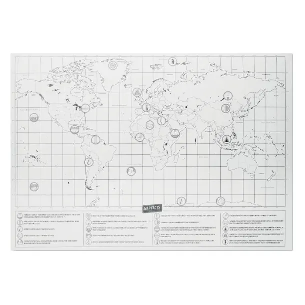 BEEN THERE Scratch world map 42x30cm Beige