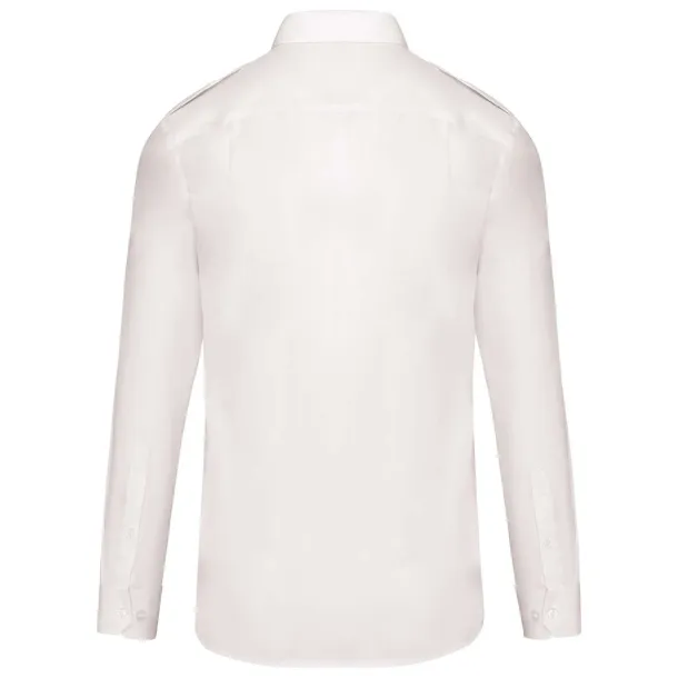  MEN'S LONG-SLEEVED PILOT SHIRT - Kariban White