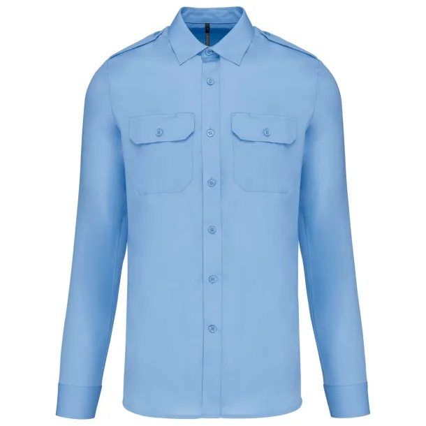  MEN'S LONG-SLEEVED PILOT SHIRT - Kariban Sky blue