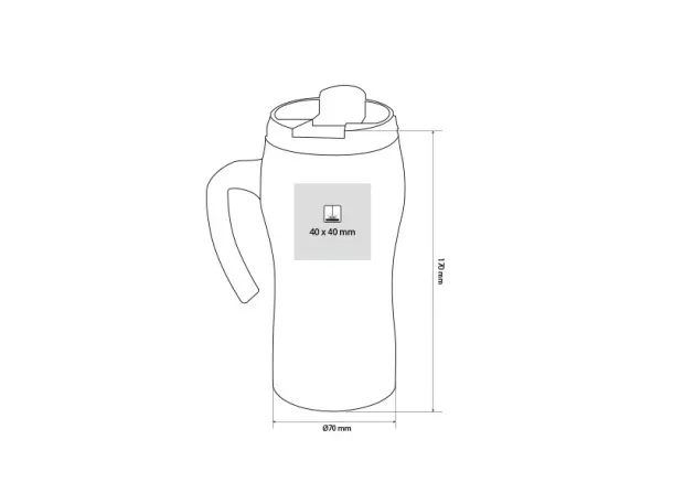 MARRY metalna termo šalica, 500 ml Crvena