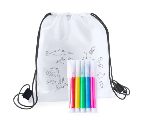 Carle colouring drawstring bag White