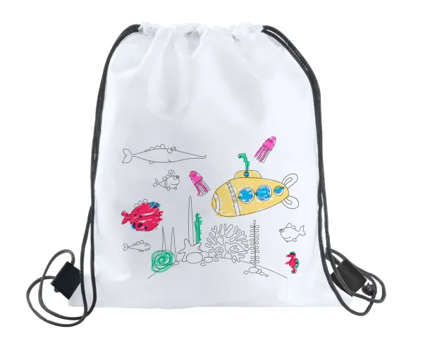 Carle colouring drawstring bag White