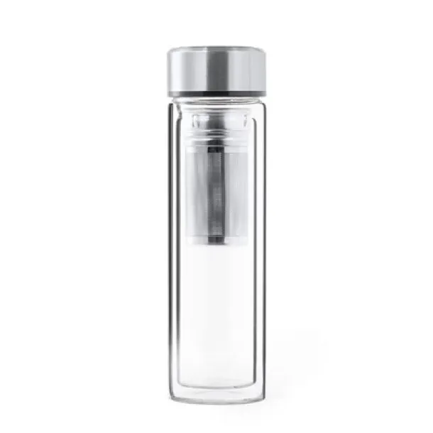 Glass vacuum flask 300 ml with touch digital beverage temperature display and sieve stopping dregs neutral