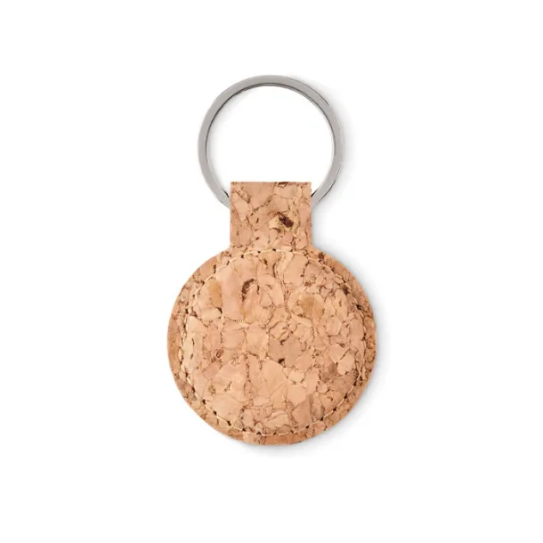 CINCIN Round cork key ring Beige