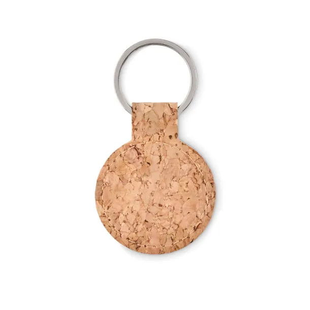 CINCIN Round cork key ring Beige