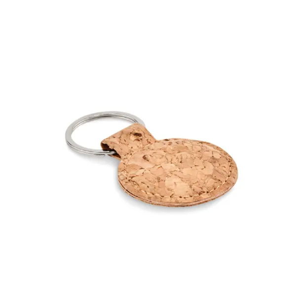 CINCIN Round cork key ring Beige