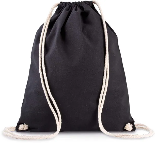  ORGANIC COTTON BACKPACK WITH DRAWSTRING CARRY HANDLES - Kimood Navy Blue