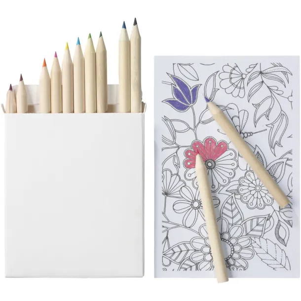 Doris 22-piece colouring set and doodling paper - Bullet White