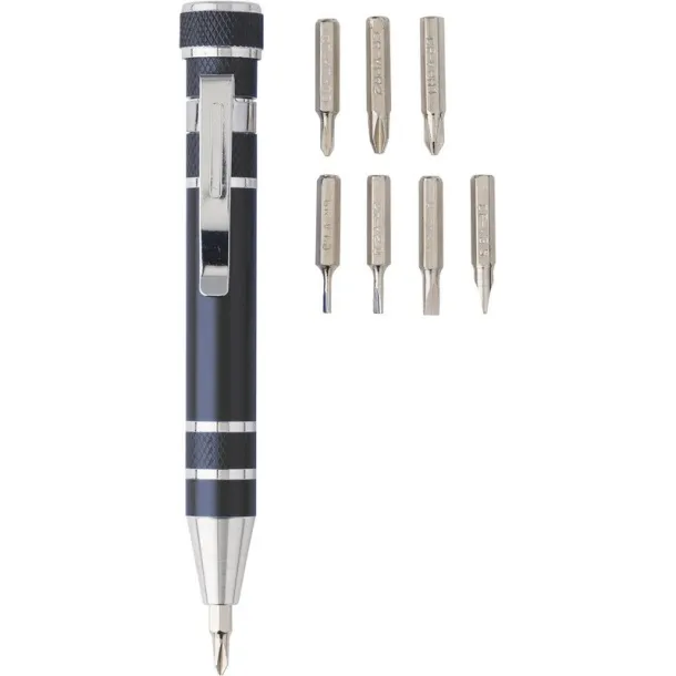  Tool set, 3 LED telescopic torch, screwdriver 8 el. Crna
